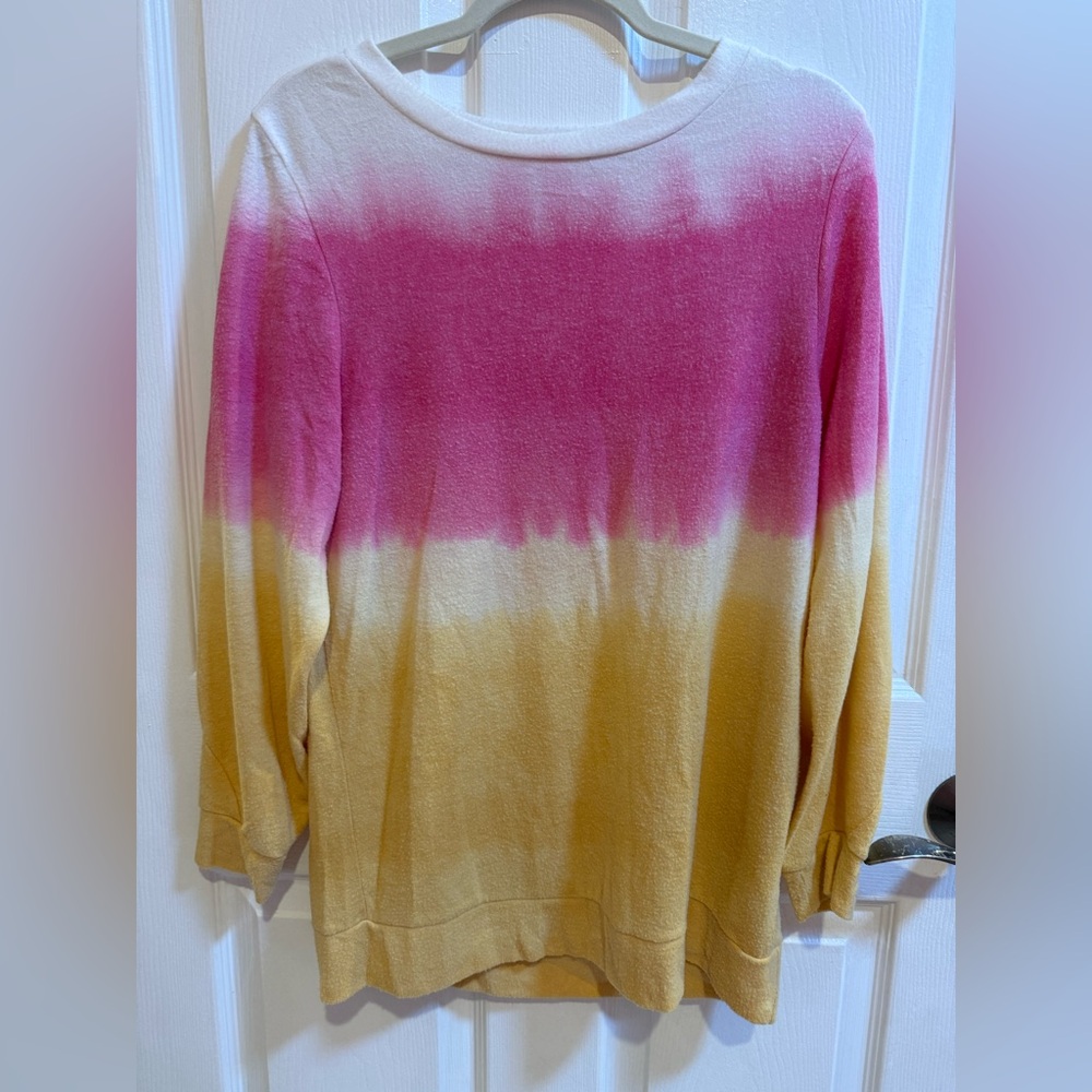 Pink and Yellow Ombre Sweater